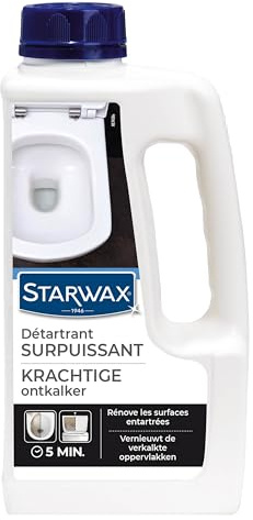 STARWAX - WC-Aktivreiniger und Auffrischer - Professionelle Effizienz - Schnelle Wirkung in 5 min - Entkalkt, reinigt gründlich und erneuert - 1 l