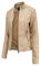 Hiser Giacca Corta da Donna in Pelle PU Giacca Tasche con Cerniera Vintage Cappotti Manica Lunga l'autunno e l'inverno Bike Motocicletta Giacchetto Jacket (Albicocca,M)