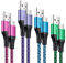 USB C Cable[4Pack 1.8M],Samsung USB Type C Cable Fast Charging USB C Lead Nylon Phone Charger Cord for Samsung Galaxy A15 A35 A16 S25 S24 S21 A55 A56 A25 S20 S9 Note10 A54 Hua wei P50 P30 Google Pixel