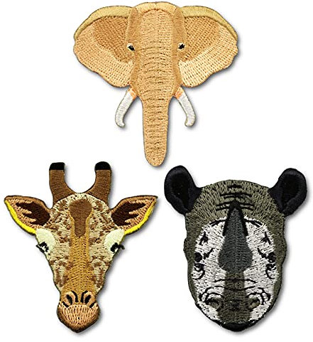 Patches zum Aufbügeln Tier 3 Stück Buegelbilder Bestickte Patches Sticker Gestickte Aufnäher Applikation für DIY Kleidung Jeans T-Shirt Jacken Rucksäcke