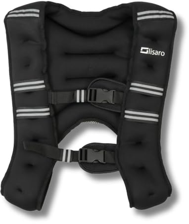 Lisaro® Gewichtsweste 5kg / 10kg – Trainingsweste für Krafttraining, Laufen, CrossFit, Calisthenics, Fitness & Bodyweight Workouts – Fester Sitz – Atmungsaktiv – Schwarz – Unisex