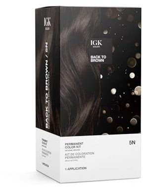 IGK Permanent Hair Color Kit | 5N Back To Brown Natural Brown | Salon-Quality Permanent Hair Dye | 100% Gray Hair Coverage | Ammonia-Free Color for Shinier, Softer Hair