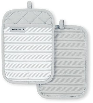 KitchenAid KA Albany PH - Juego de agarraderas para ollas, 7 x 10 pulgadas, gris mate