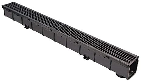 1m caniveau PP Noir +grille passerelle PP A15 100x100x1000
