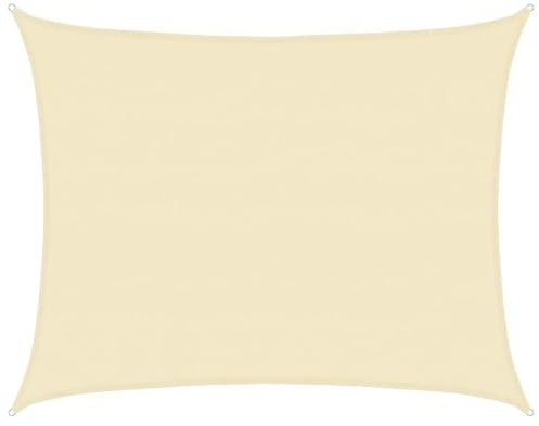 HIGSOSE Voile d'ombrage Rectangulaire Crème 7x6 m PEHD Respirant 90% de Protection Contre UV Parasol de Patio Créez Petit Abri Tous Espaces d'extérieur pour Jardin Terrasse Balcon