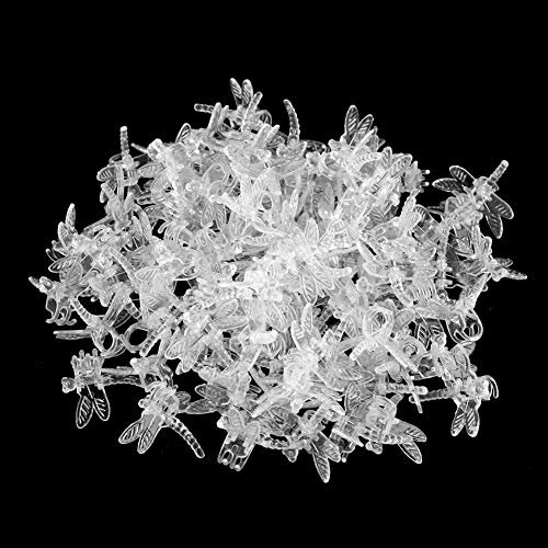 Transparente Orchideen-Clips, Pflanzenstützstruktur, Stiel-Clips, Orchideen-Clips, Kunststoff-Orchideen-Clips, Garten-Stiel-Clips, Mini-Stiel-Blumenherstellungswerkzeug, 100 Stück(transparent weiß)