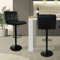 ML-Design Lot de 2 Tabourets de Bar en Velours, Noir, Chaise Rembourrée avec Dossier et Repose-Pieds, Réglable en Hauteur 63-83cm, Pivotante à 360°, Tabouret de Comptoir, Cuisine, Pub, Bar de Maison