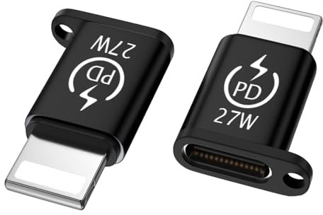 Lig-htn-ing auf USB C Adapter 27W PD Schnellladung und Datenübertragung, USB C Buchse auf i-OS Stecker, unterstützt Keine Kopfhörer- und OTG-Funktionen