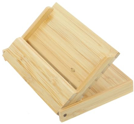 Tofficu Box Business Card Case Flash Card Holder Business Card Organizer Index Card Holder Packaging Cases Visiting Cards Case Pictures Holder Office Supply Wooden Bamboo Credit Card Man