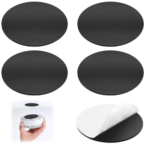 Support Magnétique pour Détecteur de Fumée - Lot de 5 Pastilles Adhésives 3M, Fixation Murale et Plafond Sans Perçage, Compatible avec Détecteurs de Gaz, Monoxyde de Carbone et Alarmes Incendie, 70 mm