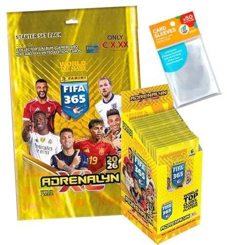 Bundle mit FIFA 365 Adrenalyn XL 2026 Trading Cards + Exklusive Collect-it Hüllen (1 Starter + 1 Display)