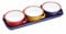 KitchenCraft World of Flavours Platos para servir esmaltados / Cuencos para tapas con bandeja, 11 cm (4,5) - Multicolor (Juego de 3)