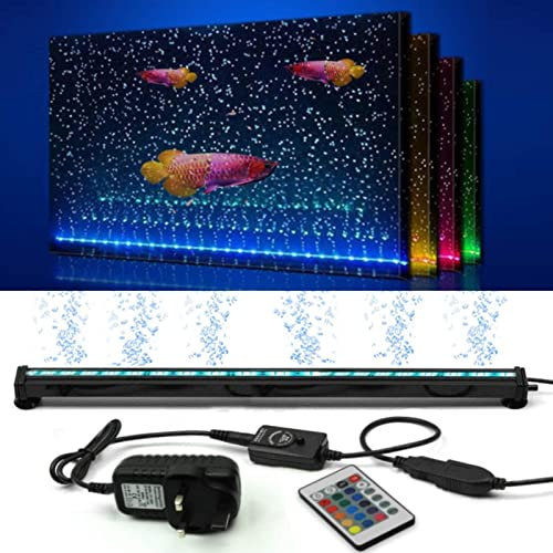 NEWNEN Fish Tank Light Waterproof Aquarium Lights Remote Control 5050 LED Color Changing,Air Bubble lights with 24key controller for Fresh and Saltwater Aquarium 30cm/11.8inch