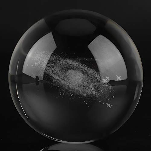 3D Kristallkugel Klar 8cm Kristallkugel Transparente Galaxien Kugel Klare Lensball Fotokugel für Fotografie Home Office Decor Geschenke Meditation Dekoration(Galaxy)