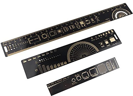 HALJIA 3 STÜCKE 15/20/25 cm 6,3/7,87/10,23 zoll PCB Leiterplatte Lineal Multifunktionale Lineal Kit für Elektronische Ingenieure