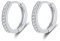 Boucles d'oreilles Femme Hypoallergénique Créoles Petites en Argent Fin 925 Plaqué Platine Avec Zircone Cubique, Diamètre 8mm