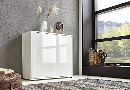 Schuhkommode Kommode Aktenschrank »Mailand 4« Schlafzimmer, bis zu 16 Paar Schuhe, wählbar (Weiß)