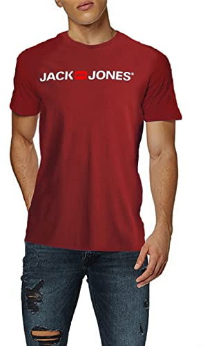 JACK & JONES T-Shirt pour Homme., Rouge (Dahlia), XS