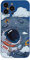 Yonds Queen für iPhone 13 Niedliches Hülle, Cool Cartoon Astronaut Space Mond Planet Design Stilvoll Stoßstange Weiches TPU rutschfeste Stoßfeste Schutzhülle(iPhone 13, Blau Mond)