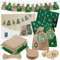 LIVAIA Adventskalender Zum Befüllen - Stoff Adventskalender 2025 Mit 24 Jute Säckchen, Zahlenaufkleber, Geschenk Anhänger, Band - Adventskalender Kinder Zum Selbstbefüllen - Grün und Gold