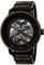 Holzwerk Germany Handgefertigte Automatik Herren-Uhr Öko Natur Holz-Uhr Holz Armband-Uhr Braun Schwarz Silber Analog (Schwarz.)