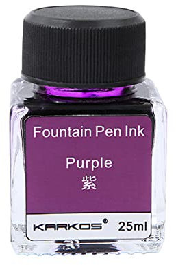 Encre de Stylo-plume en Verre D'encre, Encre de Calligraphie, Encre sans Carbone, 10 Couleurs Encre pour Stylo Plume, pour L'écriture, La Peinture, Le Marquage, Les Graffitis, 25ML Encre Violet