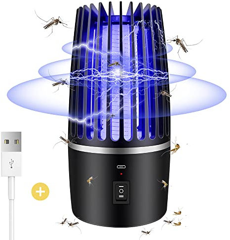 Insektenvernichter, 2 IN 1 Insektenvernichter Elektrisch Mückenlampe, Insektenfalle Moskito Killer mit UV-Lampe, Elektrische Mückenfalle Moskito Killer für Schlafzimmer Camping Garten Innen und Aussen