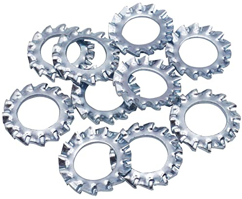 SKIR'CO (50 piezas) Arandelas de seguridad dentadas galvanizadas M8, Arandelas de seguridad externas, Arandelas DIN 6798A