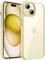 JETech Case for iPhone 15 6.1-Inch, Shockproof Phone Bumper Cover, Solid Color Matte TPU Frame, Anti-Scratch Clear Back (Yellow)