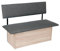kundler home Bank mit Truhe, Truhenbank oder Küchenbank mit Lehne 125x88x48 cm, mit Polster für hohen Sitzkomfort, ideal als Sitzbank im Esszimmer, einfacher Aufbau, Das Raumwunder, Eiche Premiumdekor