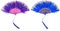 sourcing map Feather Hand Fan Blue,Purple Vintage Folding Fan with Tassels Feather Fan Handheld 43x23cm for Halloween Party Wedding Dancing Decoration,2 Pcs