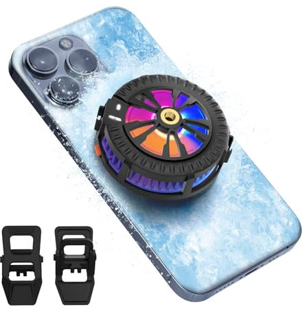 AMUSIGHT Raffreddamento magnetico per telefono cellulare per giochi, ventola di raffreddamento portatile di tipo C cablata con display della temperatura, radiatore del telefono per MagSafe,