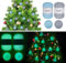 ilauke Leuchtendes Handstrickgarn für Weihnachtsdeko Ornament Kit,2 Strickgarn für Weihnachtsbaumkugeln mit 18 Kugel und Nähnadel, DIY Weihnachtsbaumschmuck und Weihnachten Party Hochzeit(Blau,Silber)