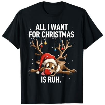 Weihnachtsshirt Herren Geschenke für Ihn Lustiges Rentier T-Shirt