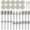 32Pcs Diamond Grinding Bit Set, Dremel Accessory Multi Tool， Dremel Rotary Router Bits Tool Accessories with 3mm Shank Cutting Wheel for Stone Glass Jewelry Carving, Engraving & Polishing