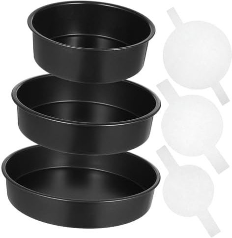 SHOWERORO 3pcs Nonstick Round Cake Pan with Parchment Papers Cake Molds for Baking Versatile Baking Supplies for Home and Bakery Use