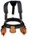Eawfgtuw Cintura porta attrezzi professionale con bretelle, resistente, con tasche multiple, regolabile, per falegnami, elettricisti, operai edili, nero e marrone (C)