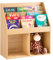 SoBuy Kinder Bücherregal Montessori Regal Kinderzimmer mit 3 Ablagefächern und 2 offenen Fächern Kinderregal für Spielzeug Aufbewahrung Natur 73x80x30cm KMB01-N
