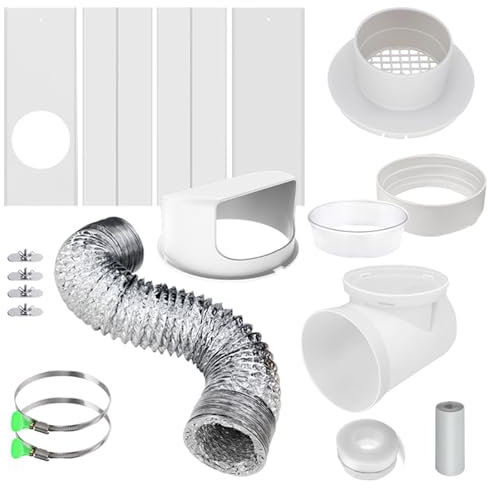 Kit di ventilazione per asciugatura interna - di ventilazione per asciugatrice completo | Kit facile da installare per un'asciugatura efficiente, ideale per appartamenti e case senza
