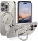 BENTOBEN Magnetic Case for iPhone 15 Pro [Compatible with MagSafe],Invisible Ring Stand Clear Back Soft TPU Plating Edge Military Grade Protection Shockproof Cover for iPhone 15 Pro, Natural Titanium