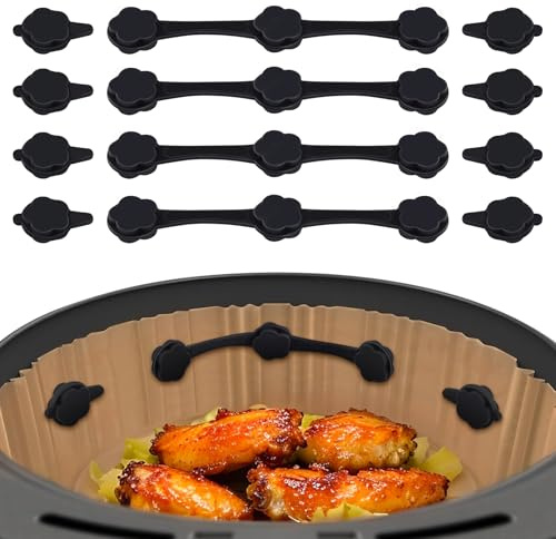 4 Sätze Magnet Heißluftfritteuse,Für Heißluftfritteuse,Air Fryer Magnet Silikon Schnalle Set,Befestigen Sie Backpapier in Der Fritteusenauskleidung, Heißluftfritteusenfreundliches Kochen und Backen