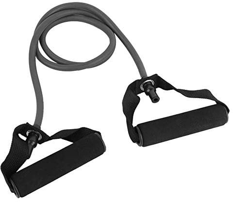 Gummiband mit Schlaufen, Fitnessbänder Widerstandsbänder - Gummi Widerstandsband Stretch Gymnastikband Expander Tubes Bänder mit Griff für Yoga Pilates Krafttraining Body Stretching(Schwarz)
