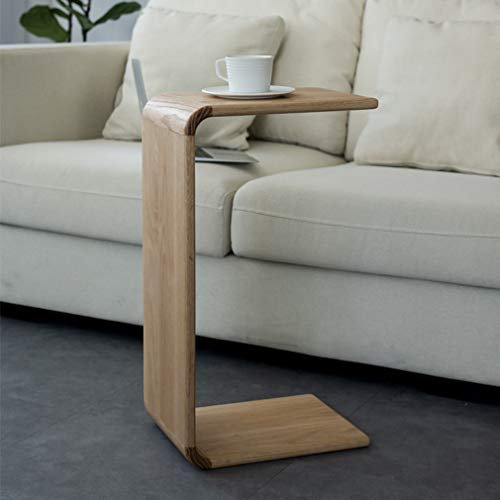 Tepo-C table Sofa Beistelltisch Aus Holz, Beistelltisch C Tragbar, Kaffeelaptoptisch Mit Universalrädern, Stark Belastbarer Nachttisch Für Das Wohnzimmer,A