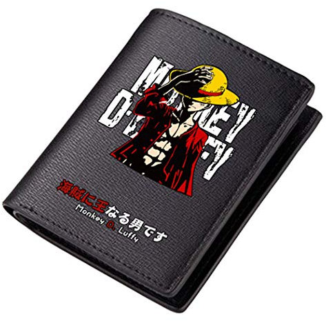 WANHONGYUE One Piece Portefeuille en Cuir Artificiel pour Homme Porte-Cartes de Crédit avec Impression Anime 1 / A