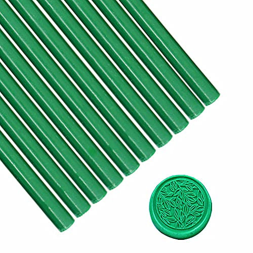 Wachs-Siegel-Stick, ANBOSE 10pcs Klebepistole Wachs-Siegel-Sticks für Wachs-Siegel-Stempel, Wachs-Siegel-Stäbe für Hochzeit Einladungen, Briefumschläge (Green)