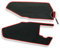 Tappeti per Ape 50 con bordino rosso in moquette nera set composto da 2 tappetini antiscivolo specifici su misura APE-50R