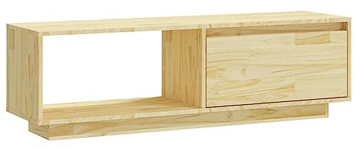 vidaXL Massivholz Kiefer TV Schrank Lowboard TV Möbel Tisch Board Sideboard Fernsehtisch Fernsehschrank HiFi-Schrank Wohnzimmer 110x30x33,5cm