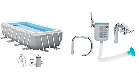 INTEX 55211 - Piscina elevada Rectangular Prism Frame con depuradora & Surface Skimmer - Deluxe Wall Mount Surface Skimmer - Suspension Skimmer