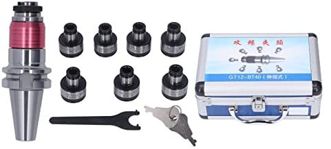 CNC-Fräsfutter-Set, Gewindebohrer-Spannzangen-Set, Werkzeughalter, Werkstückhalterung mit 7-teiligen Spannzangen, CNC-Spannfutter-Kit BT40 GT12 für CNC-Graviermaschine und Fräsdrehmaschine