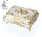 SUMTree Vintage Music Box - Metal Musical Jewelry Box Keepsake Box Weiss Schmuckkästen Milchweiß Schmuckbox Schmuckkiste Schmuckkoffer für Ring Armband Ohrringe Damen Geschenk Geburtstag